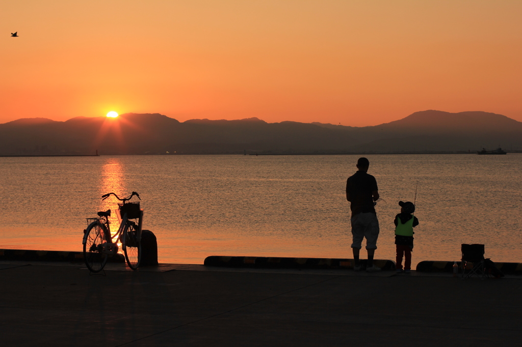 函館の夕陽