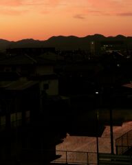 田んぼと夕焼け