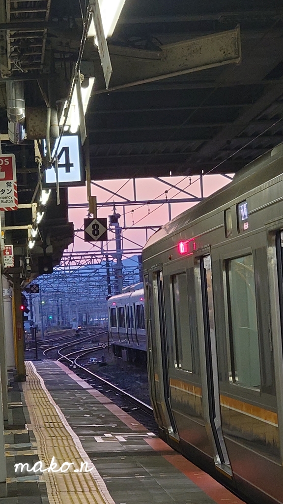 ホームにて
