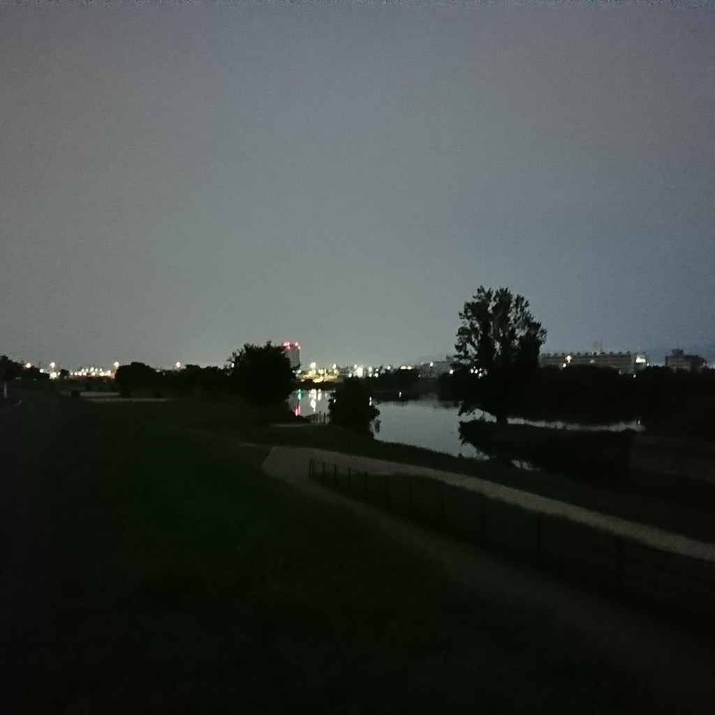 朝方の河川敷