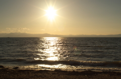 夕暮れの琵琶湖1