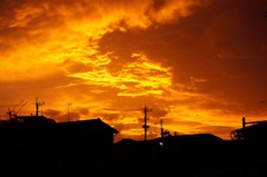 台風一過の夕焼け