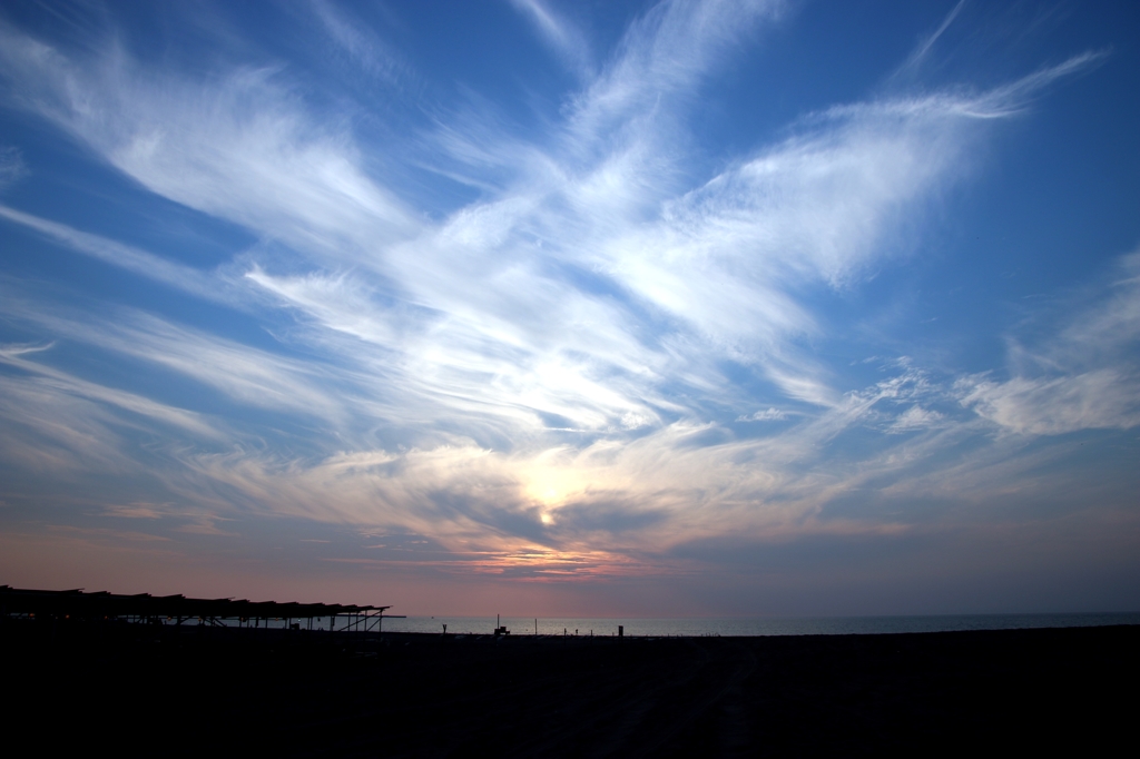 夕日を望む