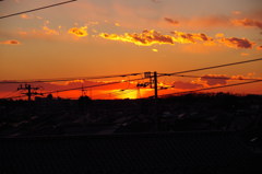 部屋からの夕日