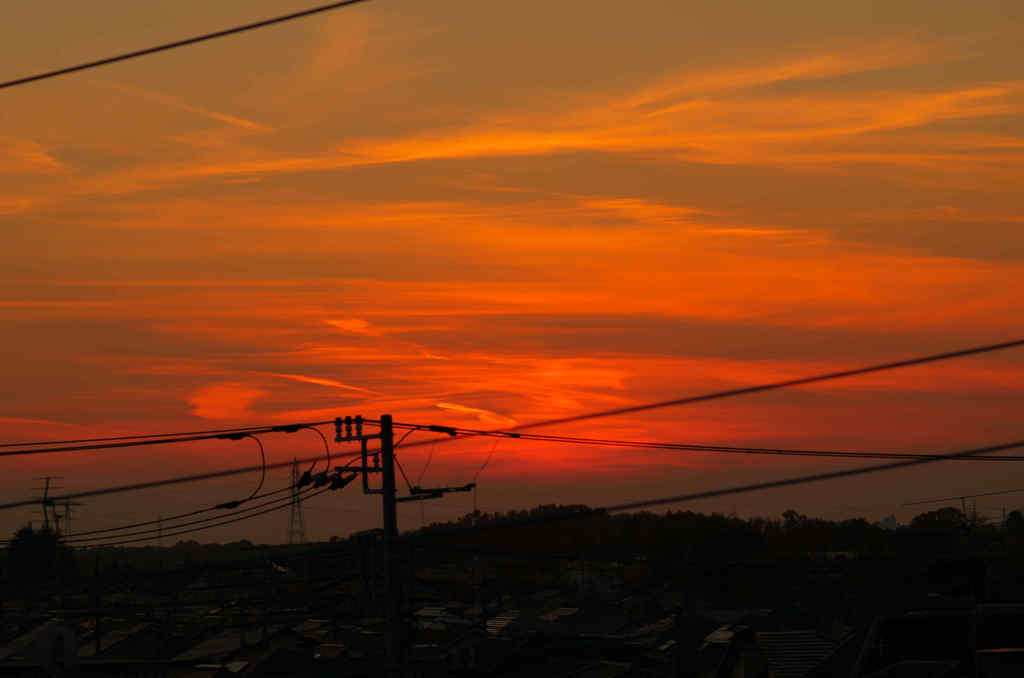 自宅からの夕日　2014年11月