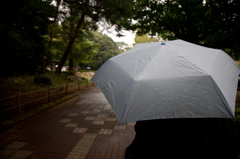 雨の中