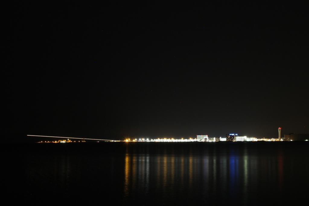 深夜の着陸