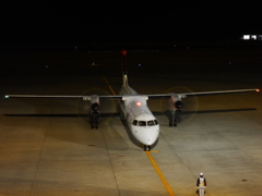 鹿児島空港のプロペラ機