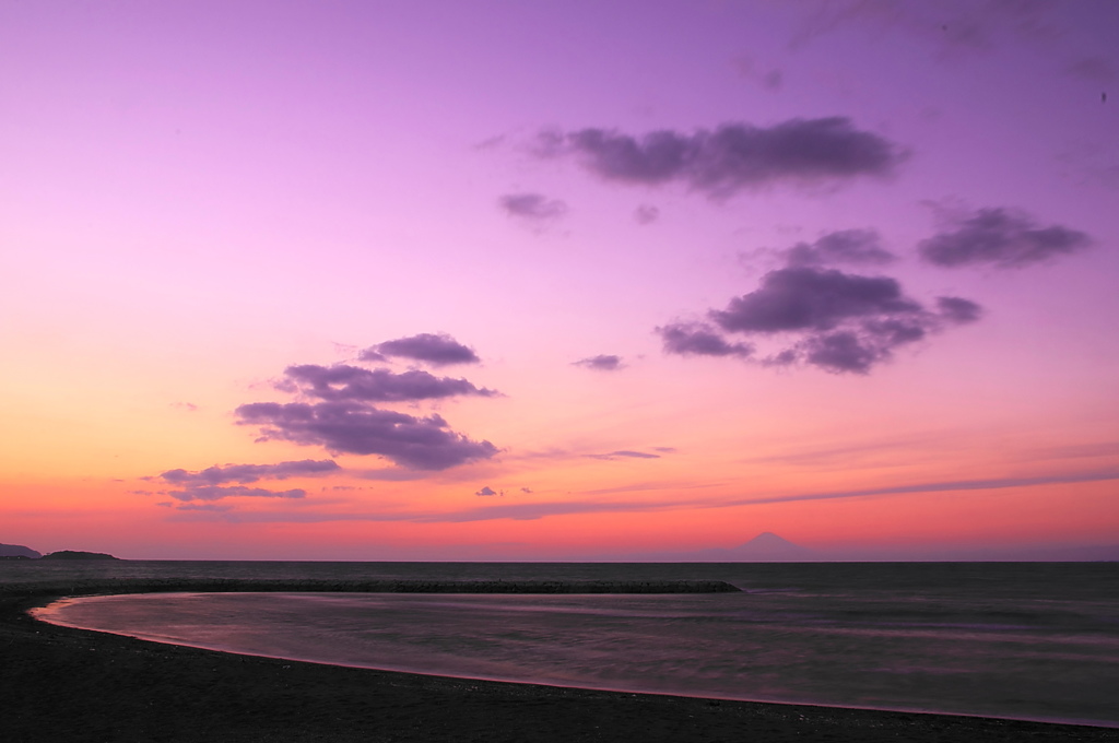夕富士北条海岸