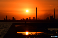 瀬戸内の静かな夕焼け