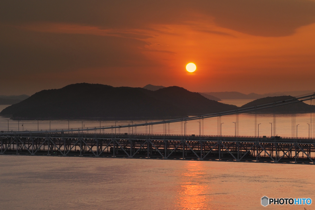 瀬戸内の静かな夕日１