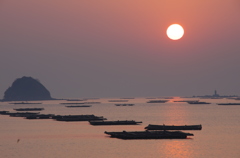 瀬戸内錦海湾の朝日②