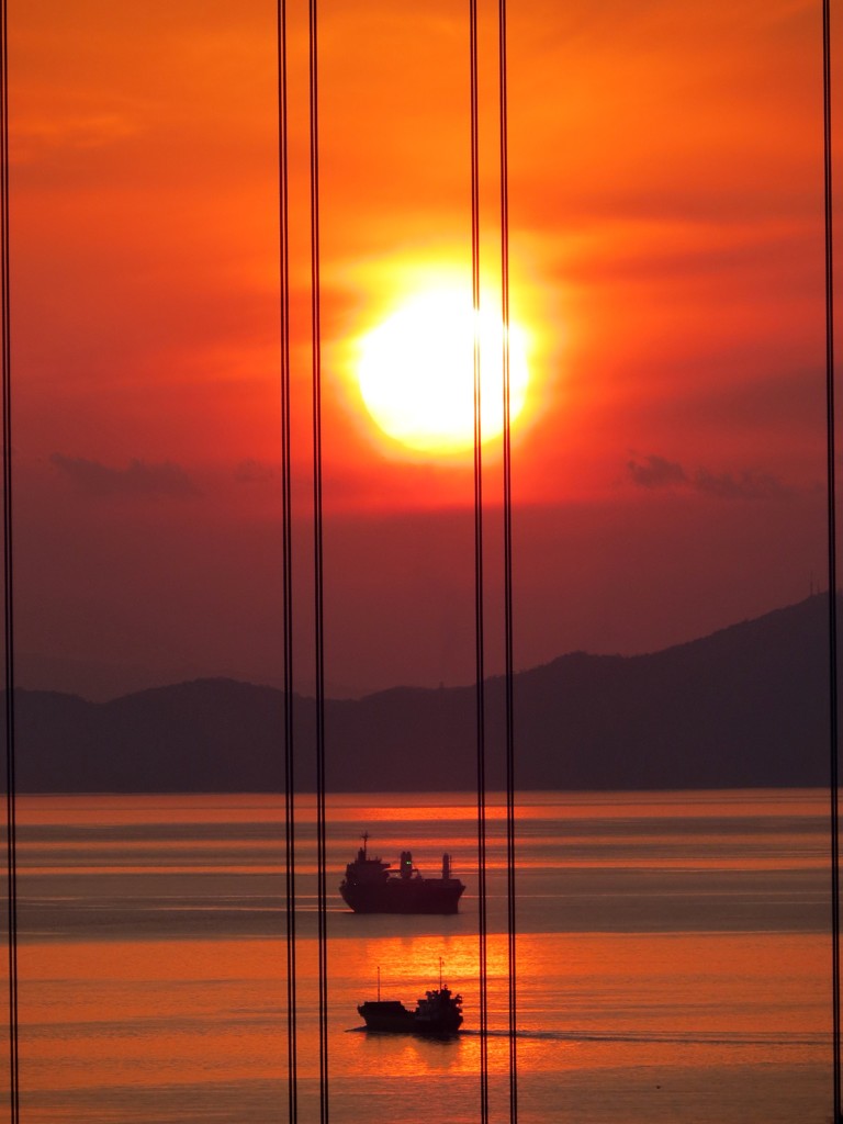 瀬戸大橋からの夕日～鷲羽山③