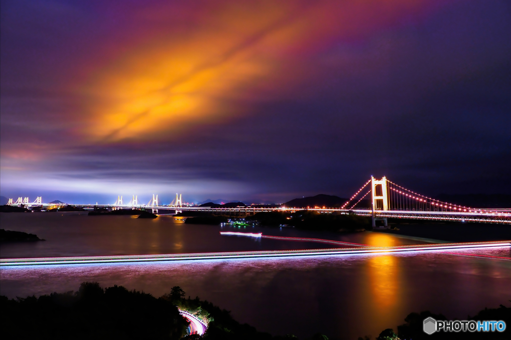 瀬戸内の静かな夜景