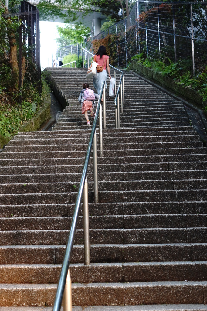 家路、坂を上って