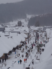 大内宿雪祭り'13全景