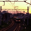 夕焼けを走る