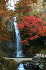 滝と紅葉と3