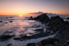 平磯海岸（平磯白亜紀層）日の出