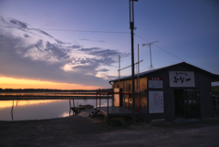 印旛沼のボート小屋