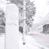 雪のバス停