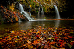 Waterfall of autumn color