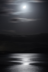 Moon light,  Lake Biwa