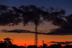 鉄塔のある夕景　Ⅱ