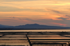 南秋平野の夕暮れ