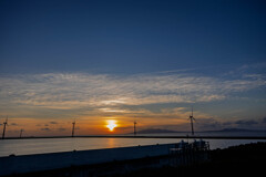 秋田マリーナの夕陽