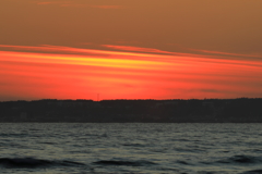 控え目な夕焼け