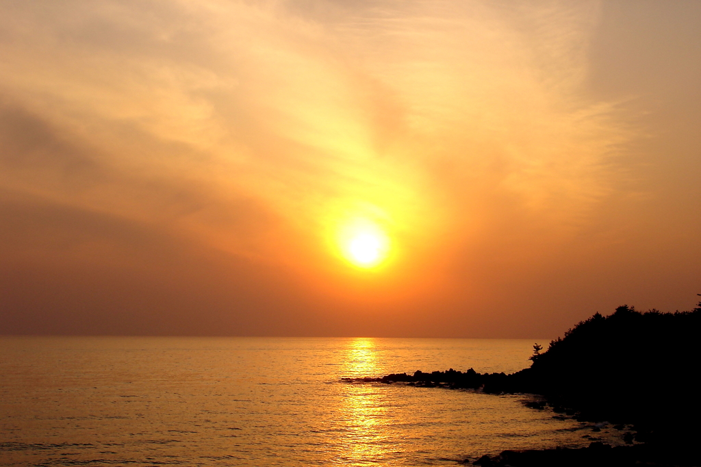 ７号線の夕陽