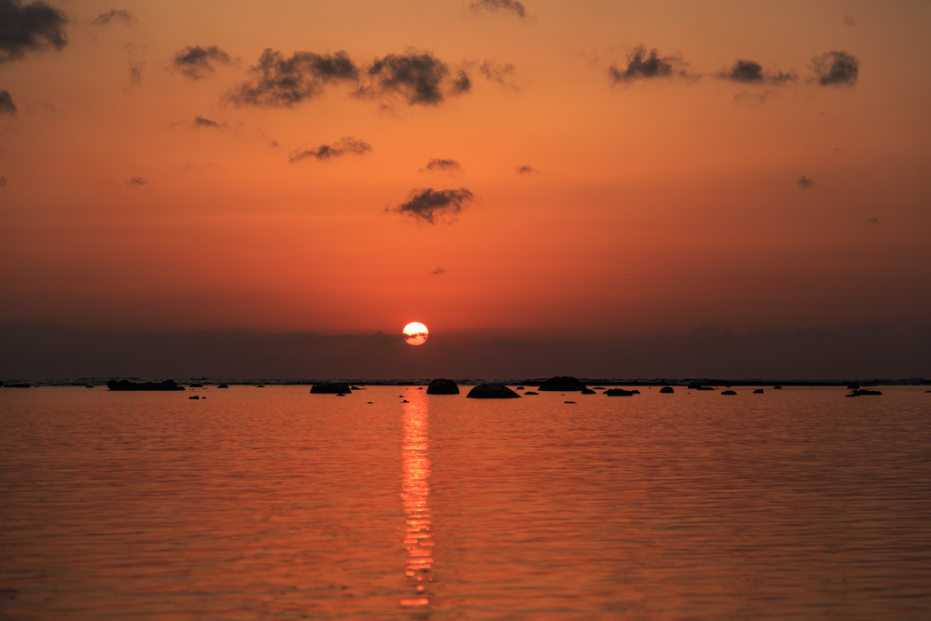 鵜ノ崎海岸の日没