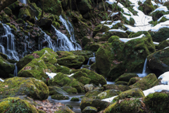 元滝　雪の苔岩