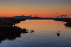 八郎湖夕景