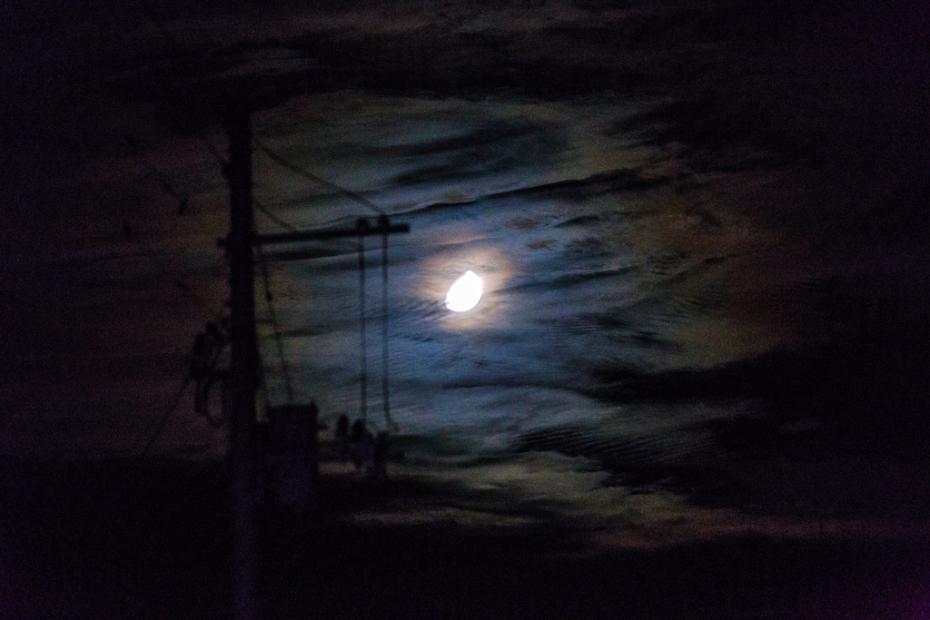 月夜の電信柱