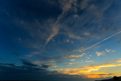 鵜ノ崎　飛行機雲