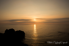 鬼海ヶ浦からの夕陽