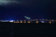 凍える琵琶湖大橋