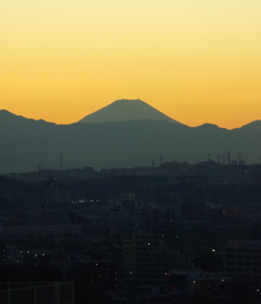 夕暮れの富士