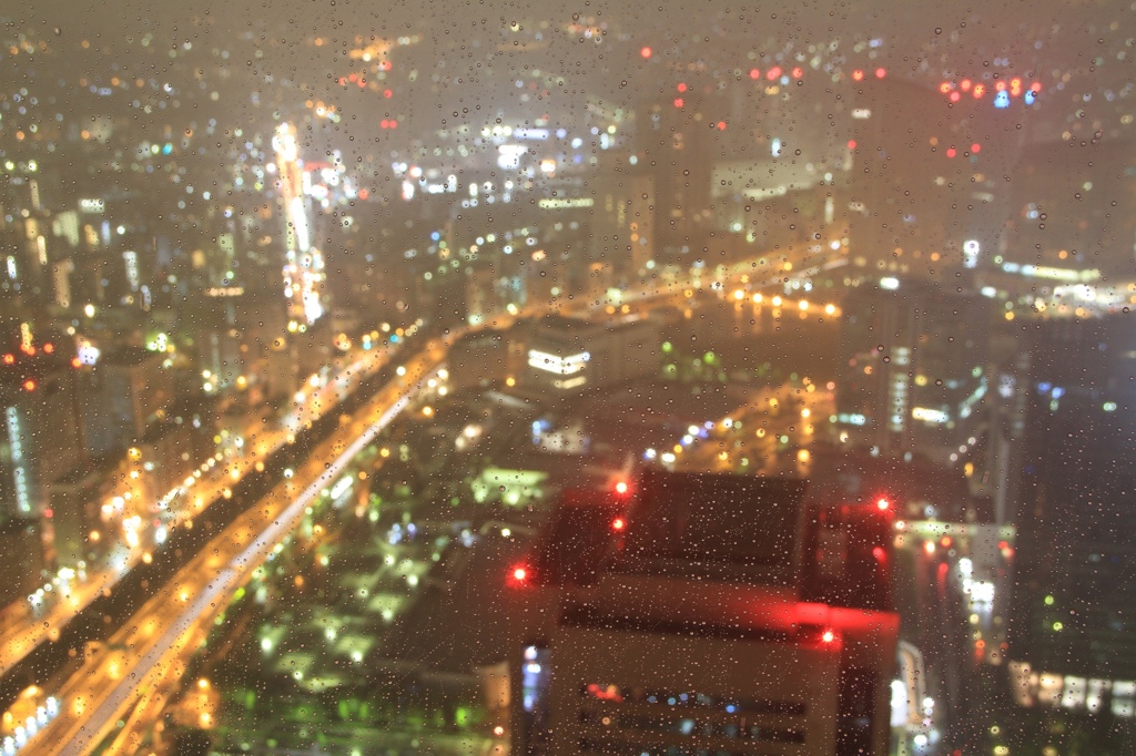 雨、横浜夜景１