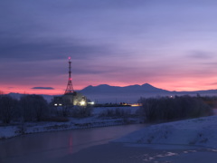 大雪の朝焼け１