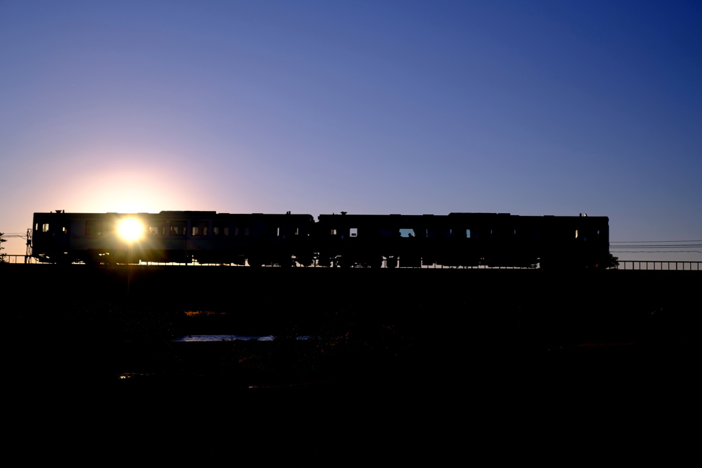 日の入りの富良野線