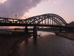 夕暮れの旭橋