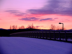 歩道橋から夕暮れを 歩道橋から夕暮れを
