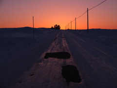 夕暮れに走る２