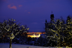 お城と街並みと夕暮れと お城と街並みと夕暮れと