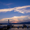 諏訪湖の夕景