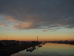 朝日を浴びて