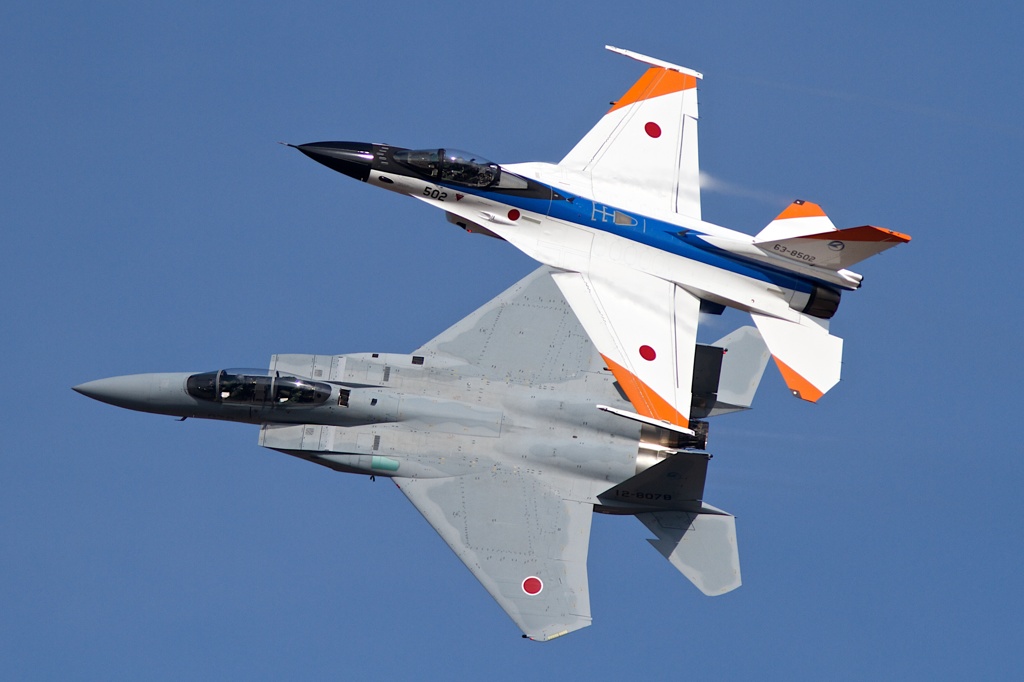 岐阜基地航空祭　F-15とF-2のコラボ